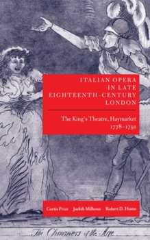 Hardcover Italian Opera in Late Eighteenth-Century London: The King's Theatre, Haymarket 1778-1791 Book