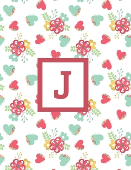 J: Letter Cute Flowers Monogrammed 2020 Weekly Planner For Women Females Girls - January 2020 - December 2020 (8.5"x11")