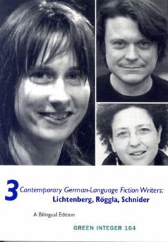 Paperback 3 Contemporary German-Language Fiction Writers: Lichtenberg, Roggla, Schnider Book