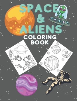 Paperback Coloring Book for Kids with Space & Aliens 15+ Designs Book