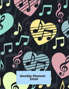 Paperback Weekly Planner 2020: Music Lover Gift Idea For Musicians, Band, Choir & Orchestra Members For Men & Women Sheet Music Weekly Planner 2020 D Book