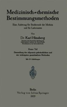 Paperback Medizinisch = Chemische Bestimmungsmethoden: Zweiter Teil [German] Book