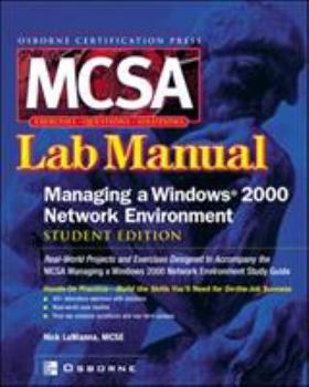 Paperback McSa Managing a Windows 2000 Network Environment Lab Manual (Exam 70-218) Book