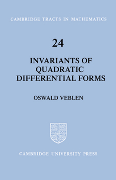 Invariants of Quadratic Differential Forms - Book #24 of the Cambridge Tracts in Mathematics