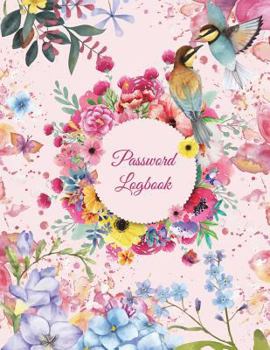 Paperback Password Logbook: Pink Flowers, The Personal Internet Address & Password Log Book with Tabs Alphabetized, Large Print Password Book 8.5" [Large Print] Book