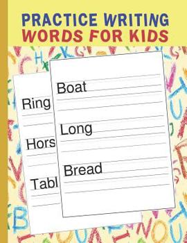 Paperback Practice Writing Words for Kids: Words Writing Exercise Workbook - Yellow Book