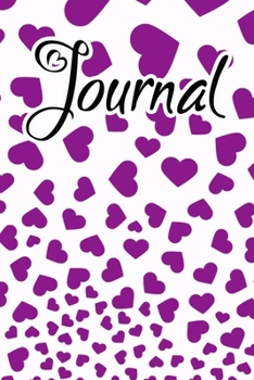 Paperback Journal: Purple Falling Hearts Journal for women to write in Book