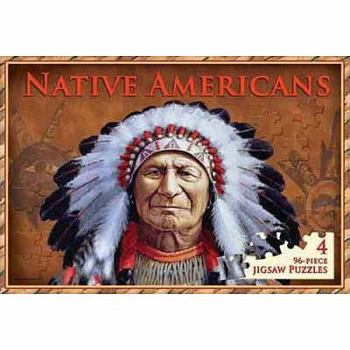 Board book Native Americans: 4 96-Piece Jigsaw Puzzles Book