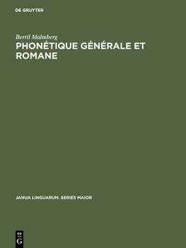 Hardcover Phonétique générale et romane [French] Book