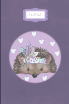 Journal: Purple Hedgehog Dot Grid Journal Gift Notebook, Dotted Grid Bullet Notebook, Cute Hedgehog 6x9 Notebook, Journal For Work