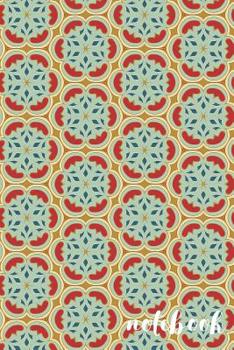 Paperback Notebook: Wide Ruled Composition Notebook: Retro Blue & Red Design Book