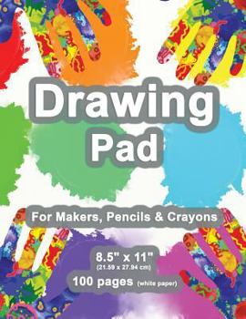 Drawing Pad: 8.5" X 11", Personalized Drawing Sketchbook, 100 pages, Durable Soft Cover,Fingerpaint Kit-[Professional Binding]