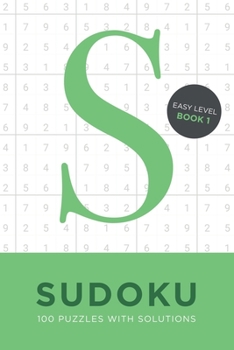 Paperback Sudoku 100 Puzzles with Solutions. Easy Level Book 1 [Large Print] Book