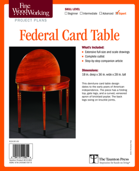Paperback Fine Woodworking's Federal Card Table Plan Book