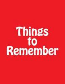 Paperback Things to Remember Book