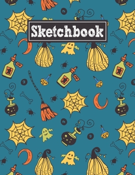 Paperback Sketchbook: 8.5 x 11 Notebook for Creative Drawing and Sketching Activities with Halloween Party Themed Cover Design Book