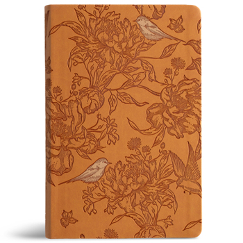Imitation Leather CSB Large Print Personal Size Reference Bible, Optimal Type, Digital Study Edition, Brown Floral Leathertouch Book