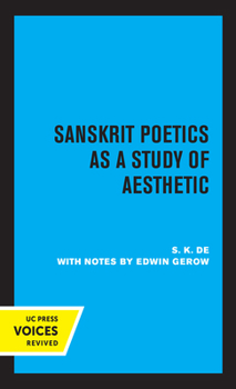 Paperback Sanskrit Poetics as a Study of Aesthetic Book