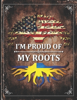 Im Proud of My Roots: Vintage Sweden and American Flag Personalized Gift for Coworker Friend  Undated Planner Daily Weekly Monthly Calendar Organizer Journal