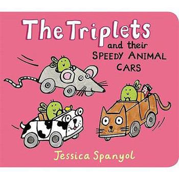 Hardcover The Triplets and Their Speedy Animal Cars Book