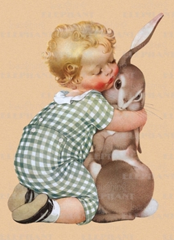 Boy Hugging Rabbit - Greeting Card (6 Cards Individually Bagged W/ Envelopes and Header)