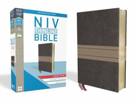 Imitation Leather NIV, Thinline Bible, Large Print, Imitation Leather, Brown/Tan, Red Letter Edition [Large Print] Book