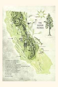 Paperback Vintage Journal Map of the Sierra Nevada Book