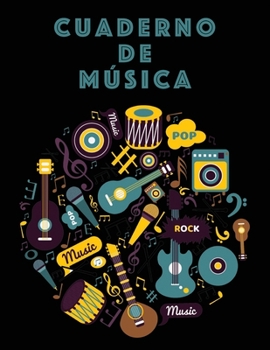 Cuaderno De Musica: Músicos Composición Libro Instrumento Manuscrito Personal Papel Piano Guitarra Estándar 13 Bastón Cuaderno grande / Diario Regalo ... Tapa blanda, Acabado mate (Spanish Edition)