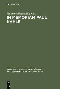 Hardcover In Memoriam Paul Kahle [German] Book