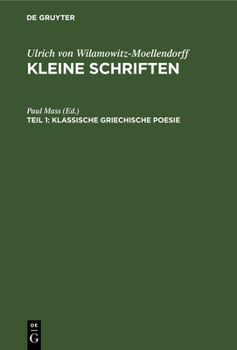 Hardcover Klassische Griechische Poesie [German] Book