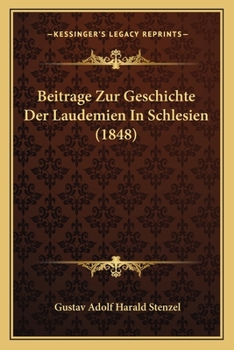 Paperback Beitrage Zur Geschichte Der Laudemien In Schlesien (1848) [German] Book