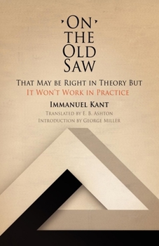 Paperback On the Old Saw: That May Be Right in Theory But It Won't Work in Practice Book