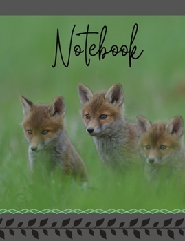 Notebook: School Composition Notebook 100 Pages Wide Ruled Lined Paper Adorable Fox Kits Cover