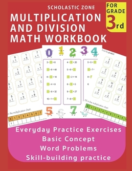 Paperback Multiplication and Division Math Workbook for 3rd Grade: Everyday Practice Exercises, Basic Concept, Word Problem, Skill-Building practice, Math Color Book