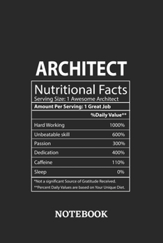 Nutritional Facts Architect Awesome Notebook: 6x9 inches - 110 blank numbered pages • Greatest Passionate working Job Journal • Gift, Present Idea