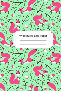 Paperback Baby Squirrel Theme Wide Ruled Line Paper Book