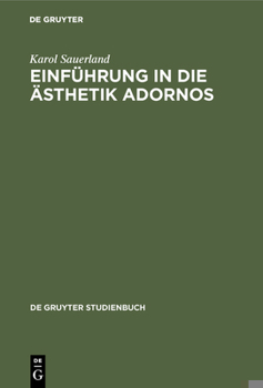 Hardcover Einführung in die Ästhetik Adornos [German] Book