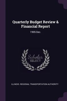 Paperback Quarterly Budget Review & Financial Report: 1995: Dec. Book