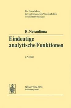Paperback Eindeutige Analytische Funktionen [German] Book