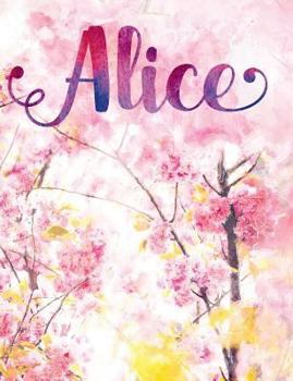 Paperback Alice: Personalized Journal - A Pink Cherry Blossom Diary Book