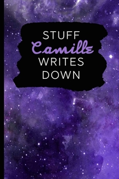 Paperback Stuff Camille Writes Down: Personalized Journal / Notebook (6 x 9 inch) with 110 wide ruled pages inside [Purple Cosmos] Book