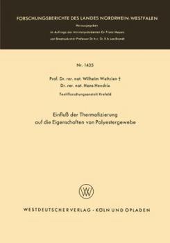 Paperback Einfluß Der Thermofizierung Auf Die Eigenschaften Von Polyestergewebe [German] Book