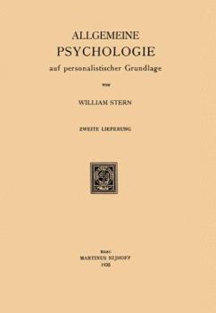 Paperback Allgemeine Psychologie Auf Personalistischer Grundlage [German] Book