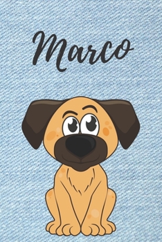 Paperback Marco Hund-Malbuch / Notizbuch Tagebuch: Individuelles personalisiertes blanko Jungen & M?nner Namen Notizbuch, blanko DIN A5 Seiten. Ideal als Uni .. [German] Book