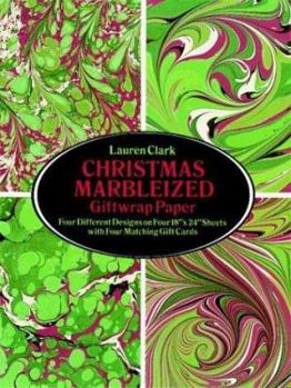 Christmas Marbelized Giftwrap Paper : Four Different Designs on Four 18"X24" Sheets with Four Matching Gift Cards