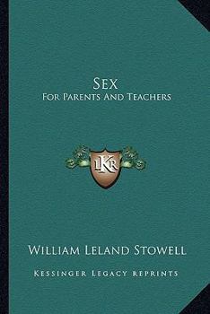 Paperback Sex: For Parents And Teachers Book