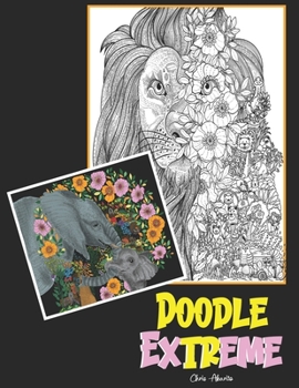 Paperback Doodle Extreme: Adult coloring book with animals. Book