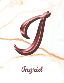 Ingrid: 1 Year Weekly Planner with Note Pages (12 Months) | White Marble Rose Gold Pink Effect Letter I | 2020 - 2021 | Week Planning | Monthly ... | Plan Each Day, Set Goals & Get Stuff Done