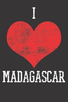 Paperback Notebook: Madagascar Shirt Malagasy Heart Country Cute Dot Grid 6x9 120 Pages Book