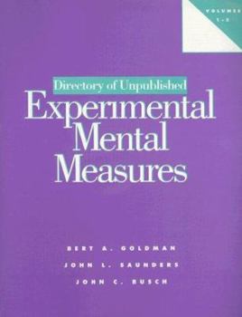 Paperback Directory of Unpublished Experimental Measures (1-3) (Directory of Unpublished Experimental Mental Measurements) Book